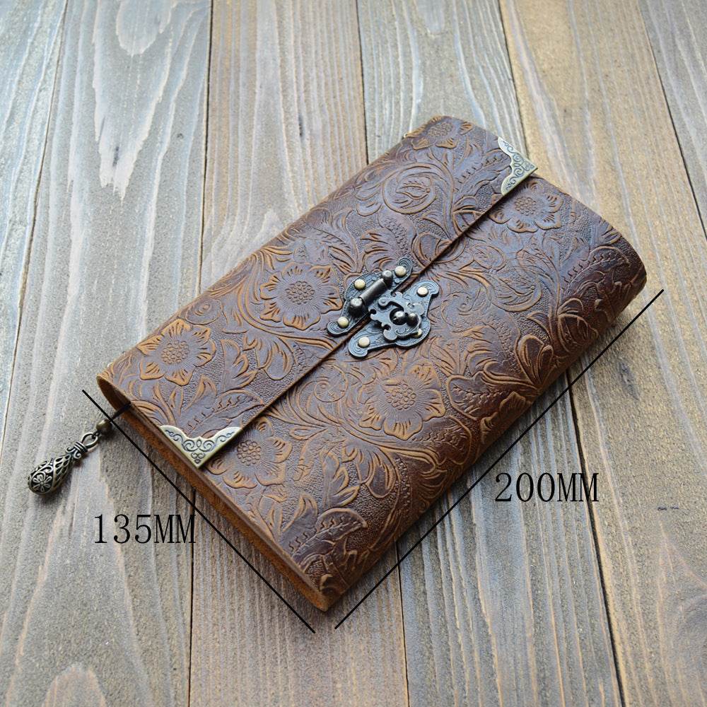 Lederen notitieboek journal met slot - Simply Lovely Collections