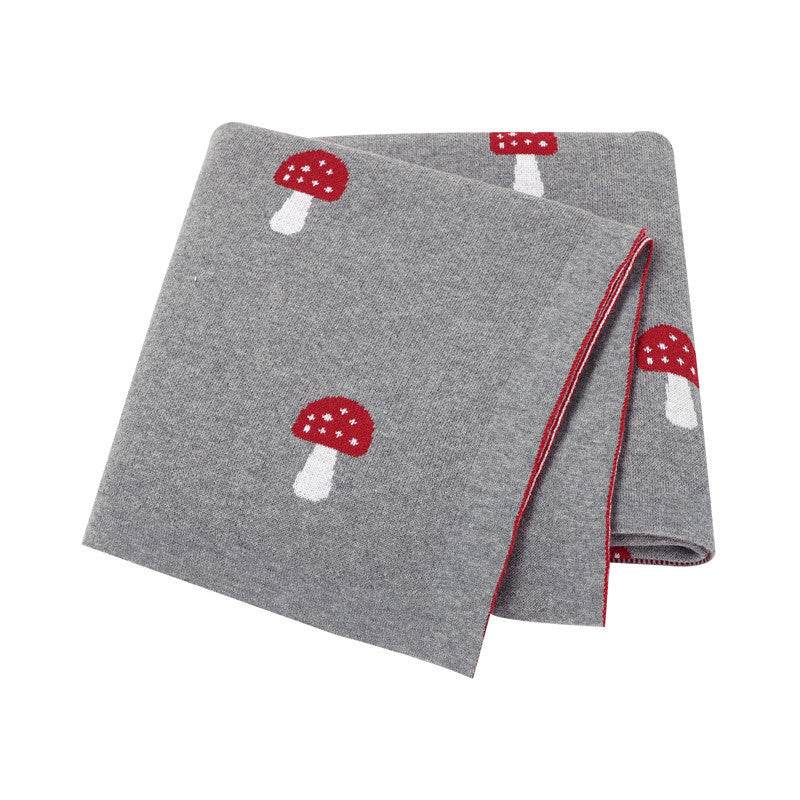Katoen babydeken met paddenstoel print - Simply Lovely Collections