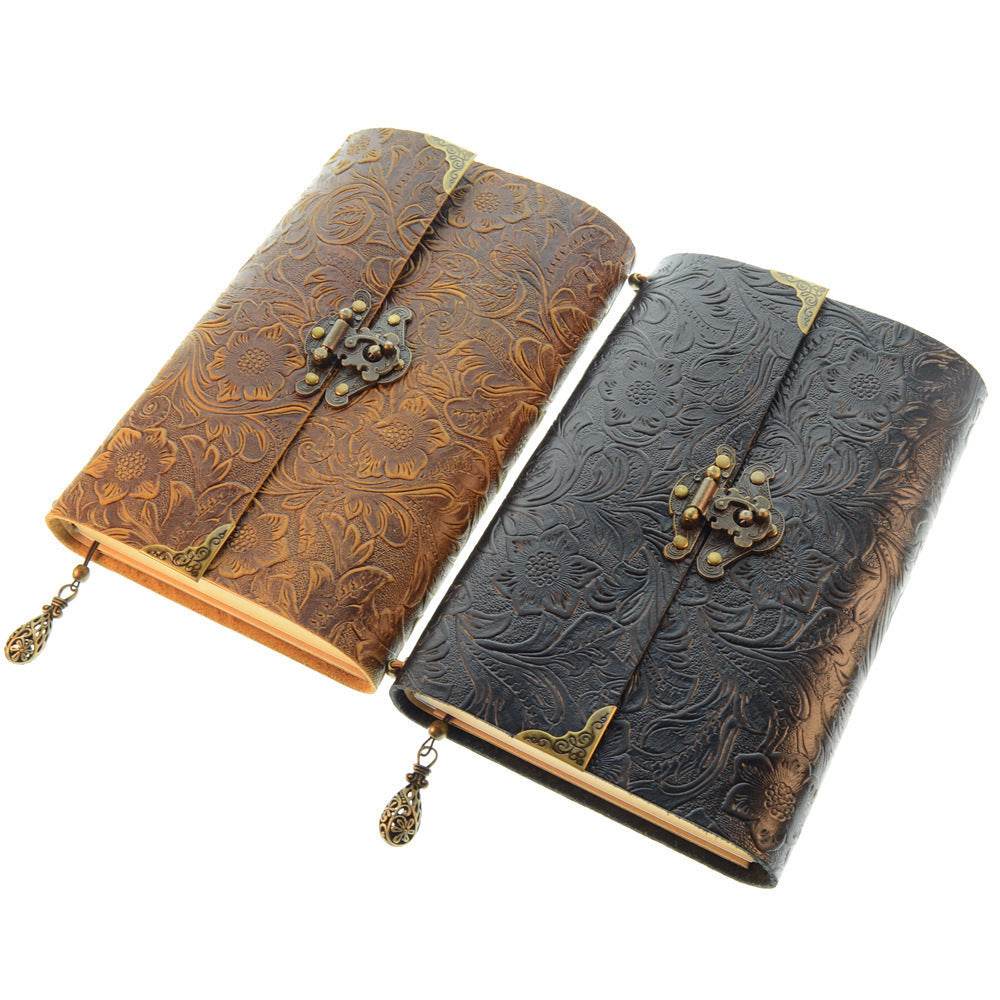Lederen notitieboek journal met slot - Simply Lovely Collections