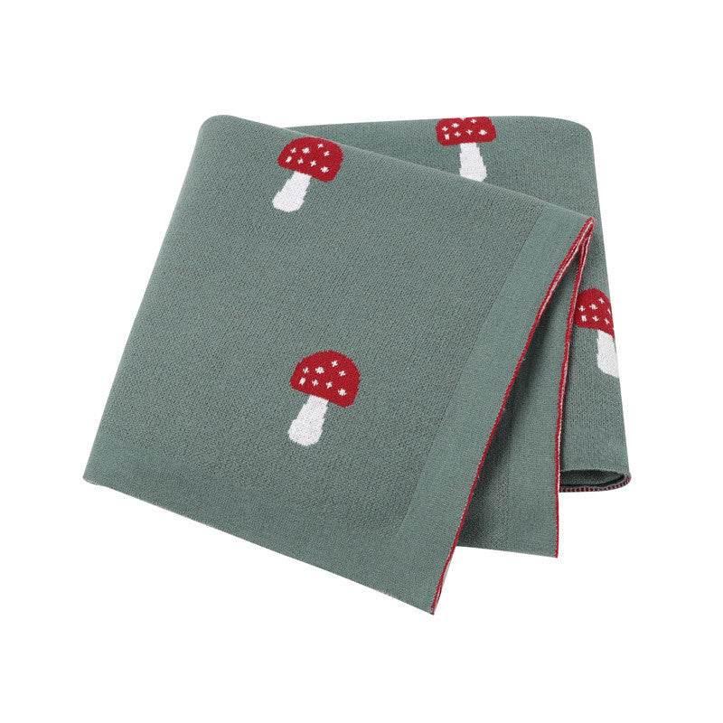 Katoen babydeken met paddenstoel print - Simply Lovely Collections
