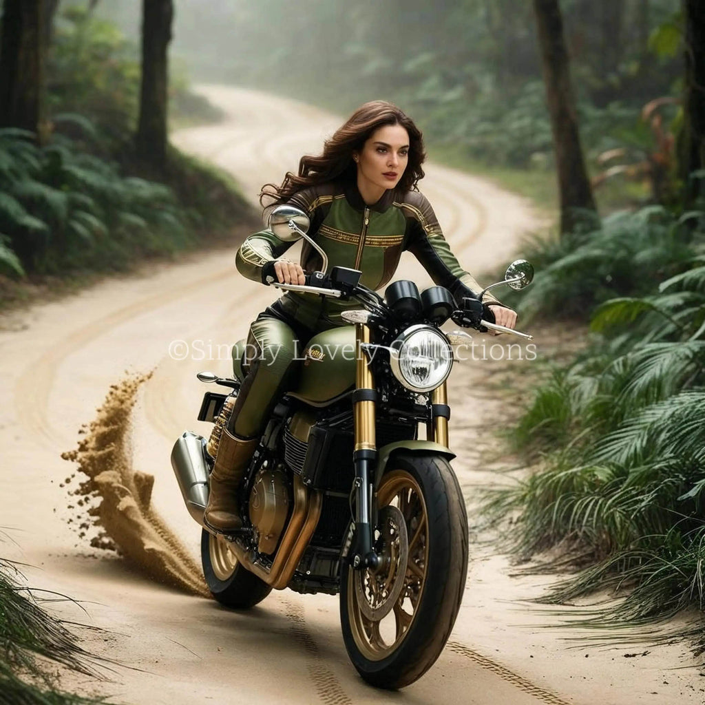 Digital Art | Lady Biker in to the deep forrest - Simply Lovely Collections