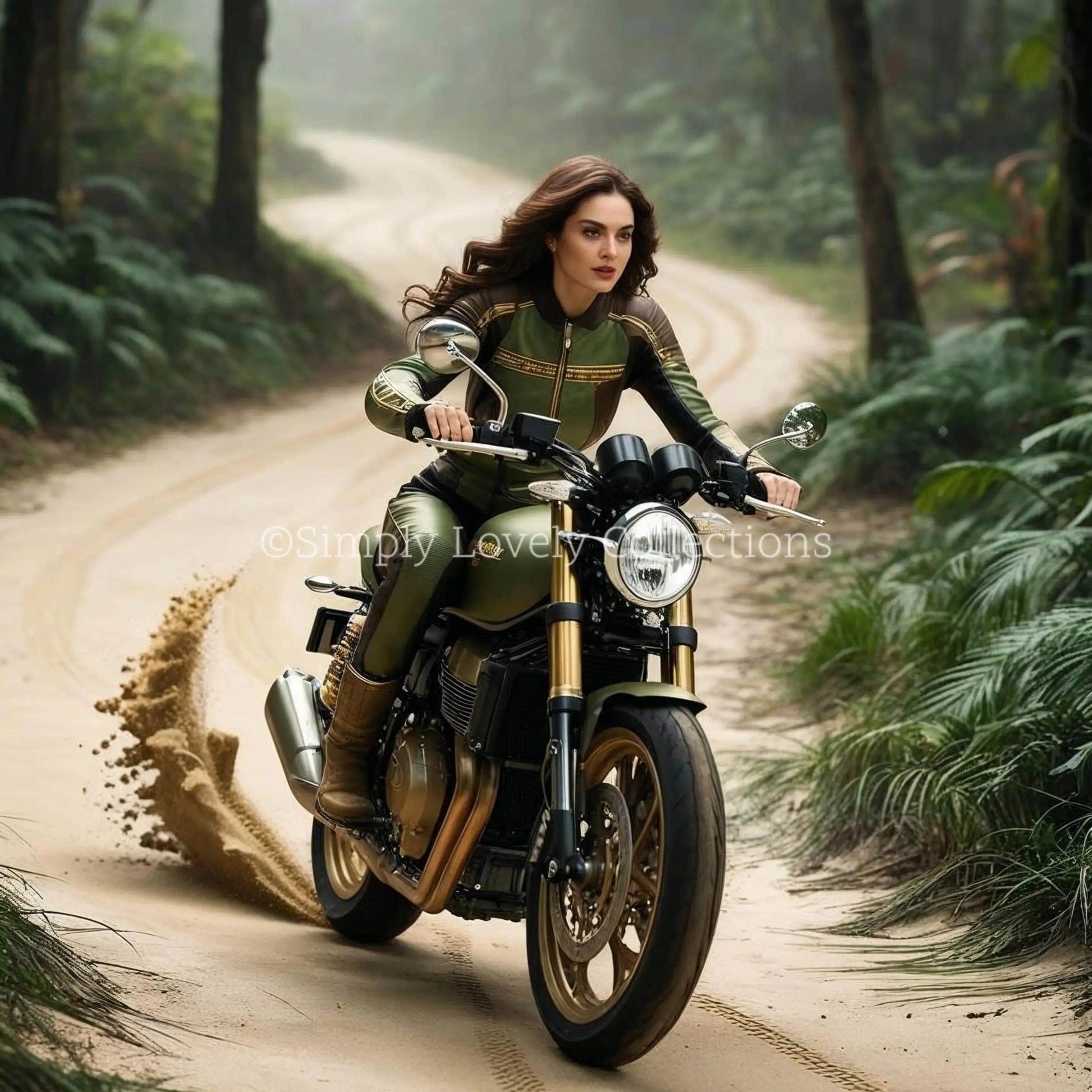 Digital Art | Lady Biker in to the deep forrest - Simply Lovely Collections