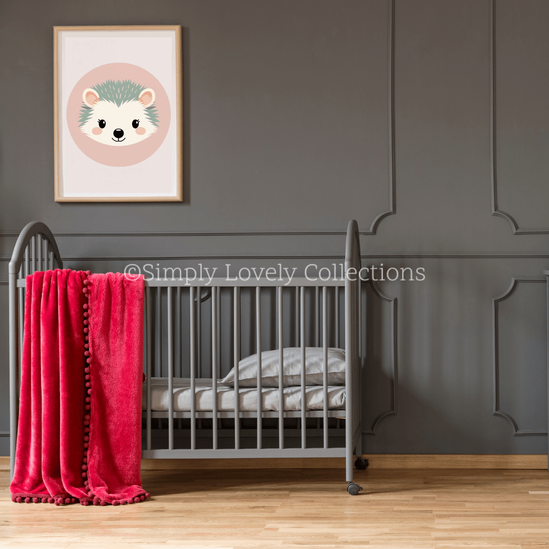Kids Poster (30x40) | Portret Egeltje - zacht roze - Simply Lovely Collections