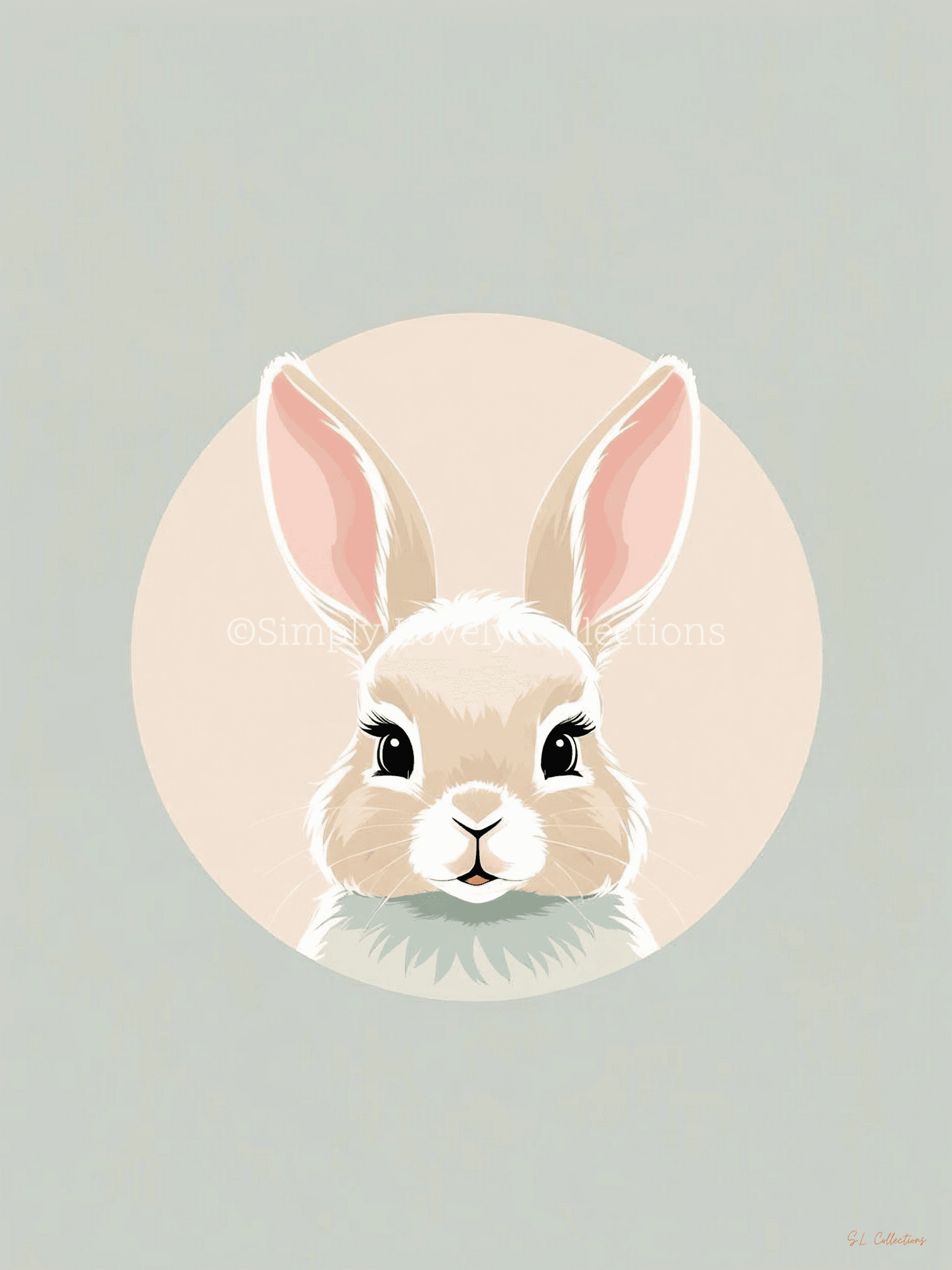Kids Poster (30x40) | Portret Lief Konijntje - Simply Lovely Collections