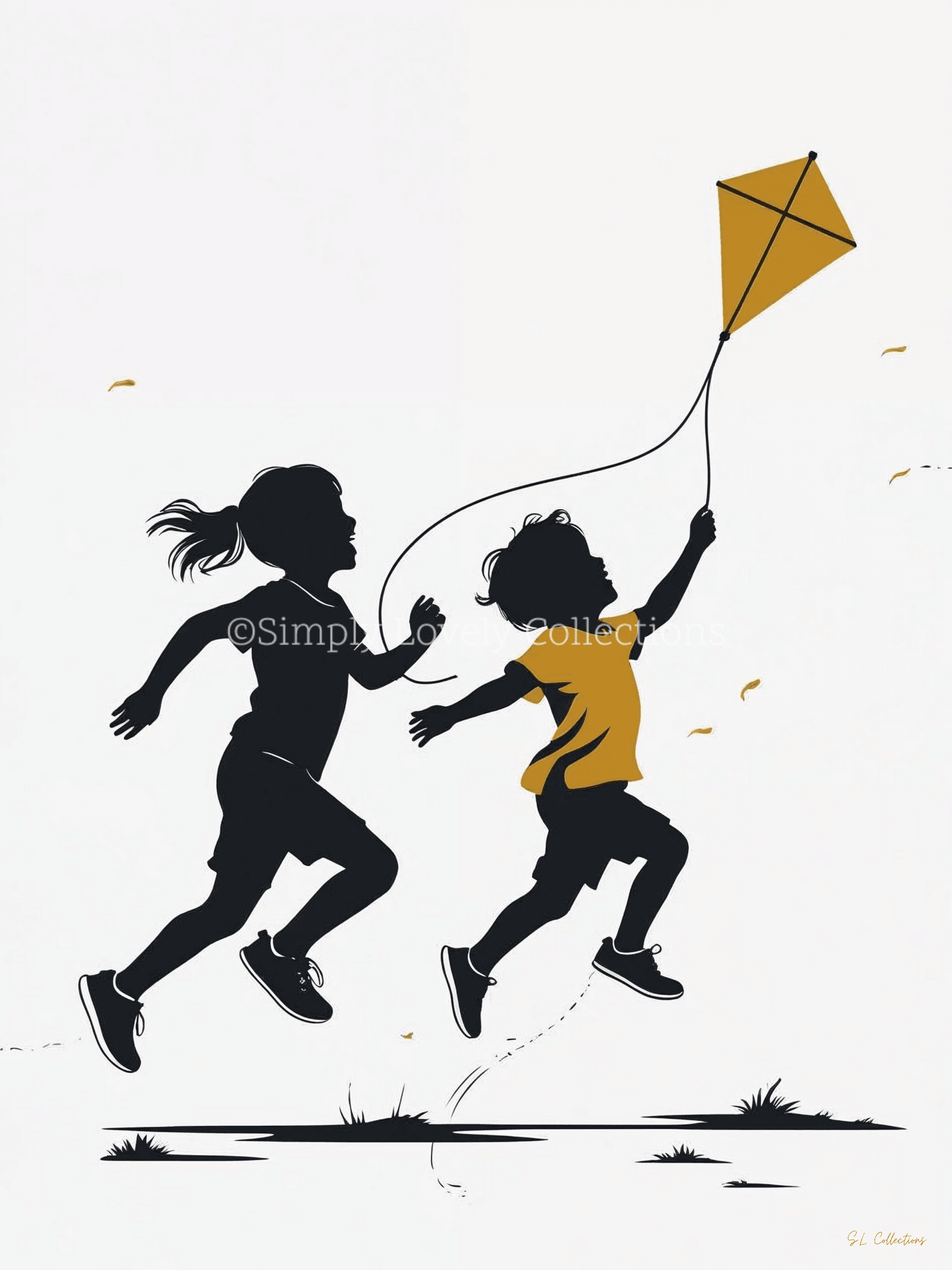 Kids Poster (30x40) | Spelende kinderen met vlieger - Simply Lovely Collections