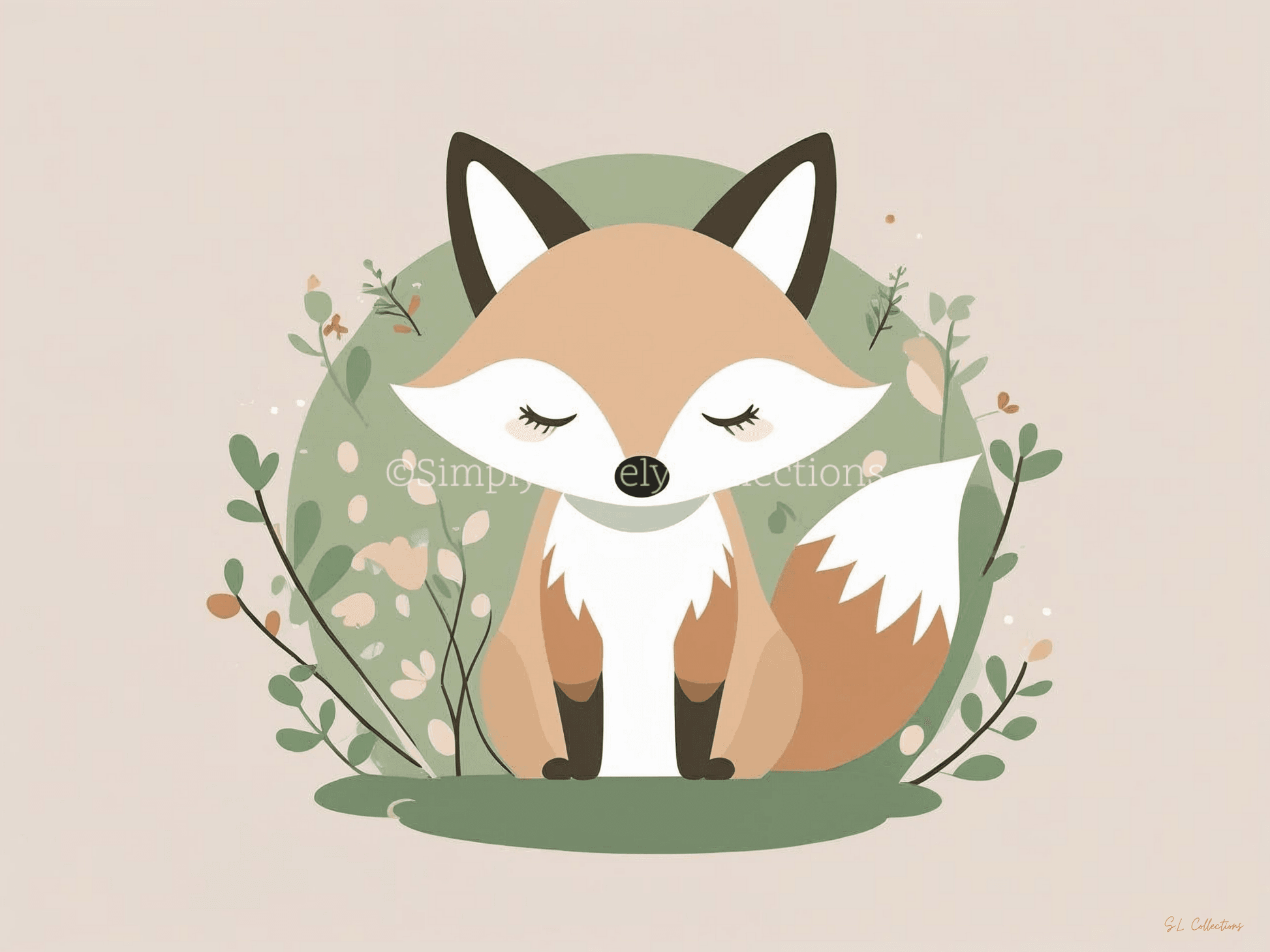 Kids Poster (40x30) | Vosje oogjes dicht - Simply Lovely Collections